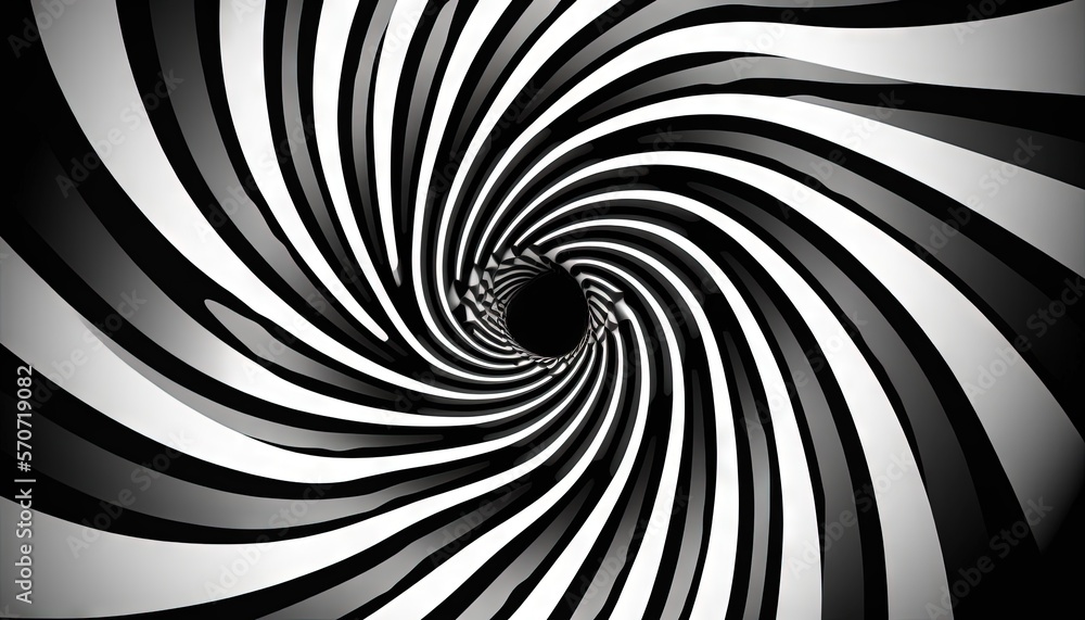  a black and white swirl with a white center in the middle of the image is a spiral design with a bl