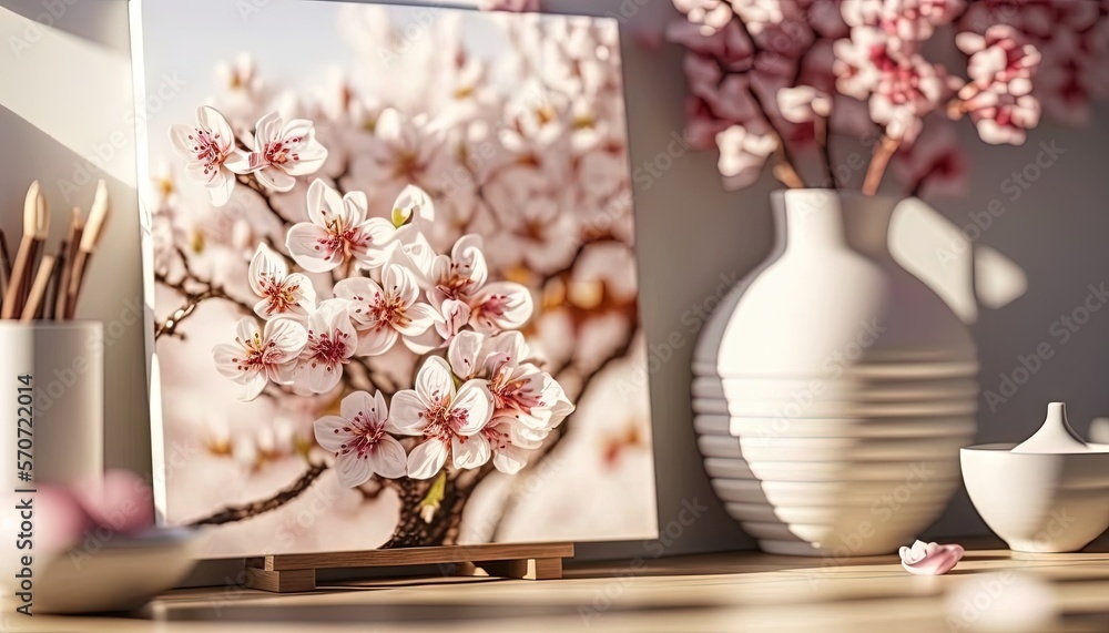  a picture of a white vase with pink flowers in it on a table next to a white vase with pink flowers