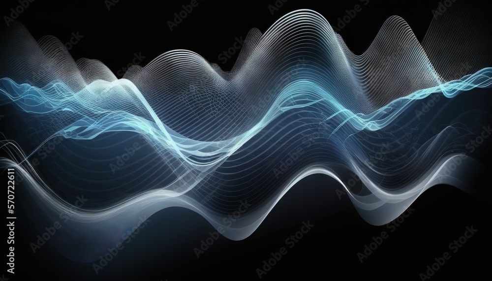  a wave of light on a black background with a black background and a blue wave of light in the middl