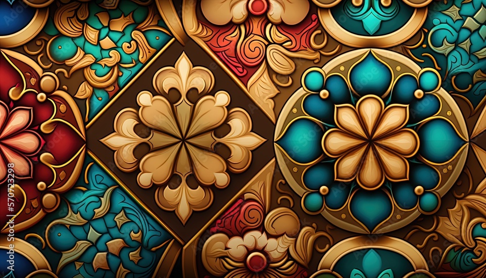  a colorful wallpaper with a bunch of different colors and shapes on its side and a black backgroun