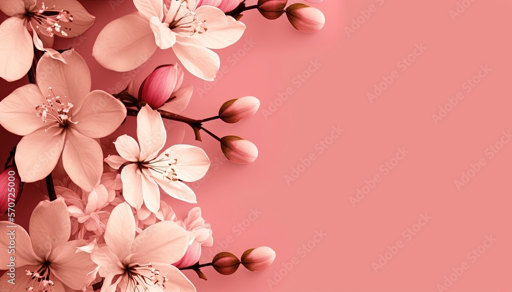  a pink background with pink flowers on the bottom and bottom of the image on the bottom of the imag