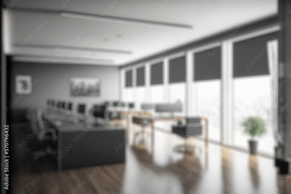 Blur background of modern office interior design . Contemporary workspace for creative business