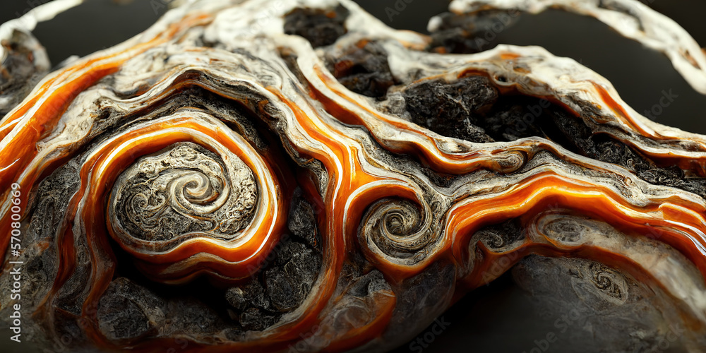 Sedate realistic marco detailed black and red alcohol ink ripples pattern in agate design. Closeup t