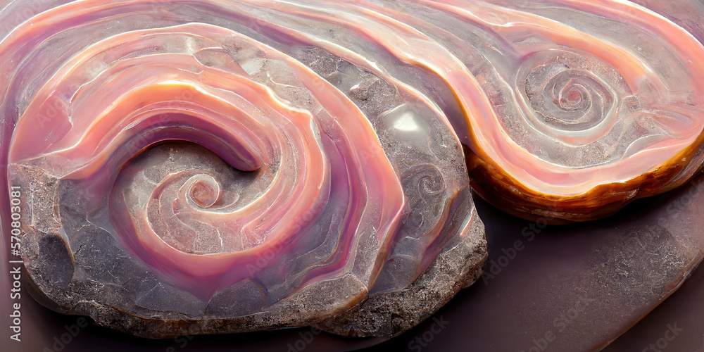 Sedate realistic marco detailed pink alcohol ink ripples pattern in agate design. Closeup turbulence