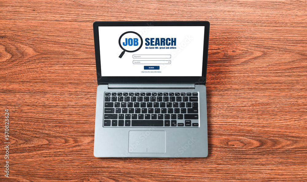 Online job search on modish website for worker to search for job opportunities on the recruitment in