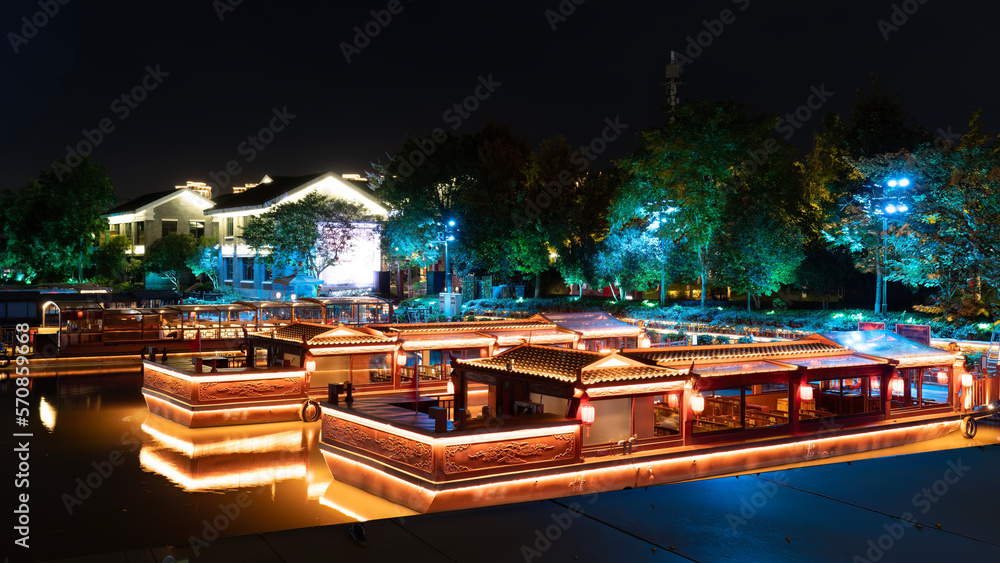 Chinese garden night scene