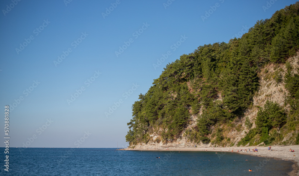 View of the sea and coastal park