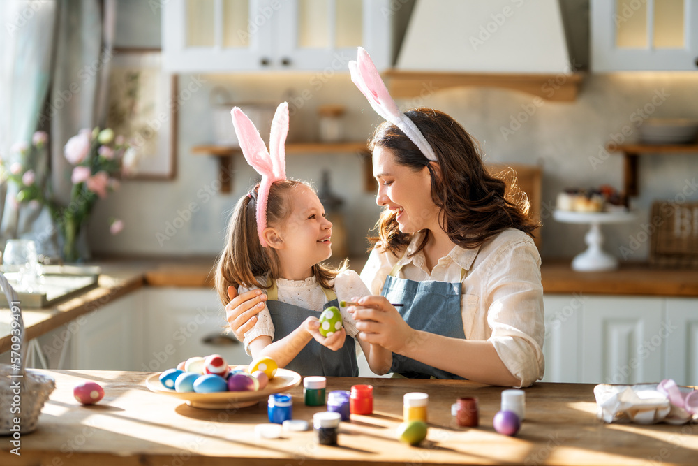 happy family at Easter