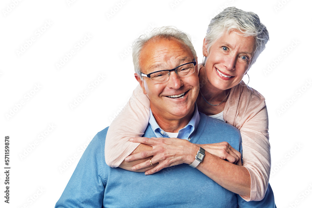 A portrait of a loving and happy senior couple posing with a fondness to be dedicated and together i