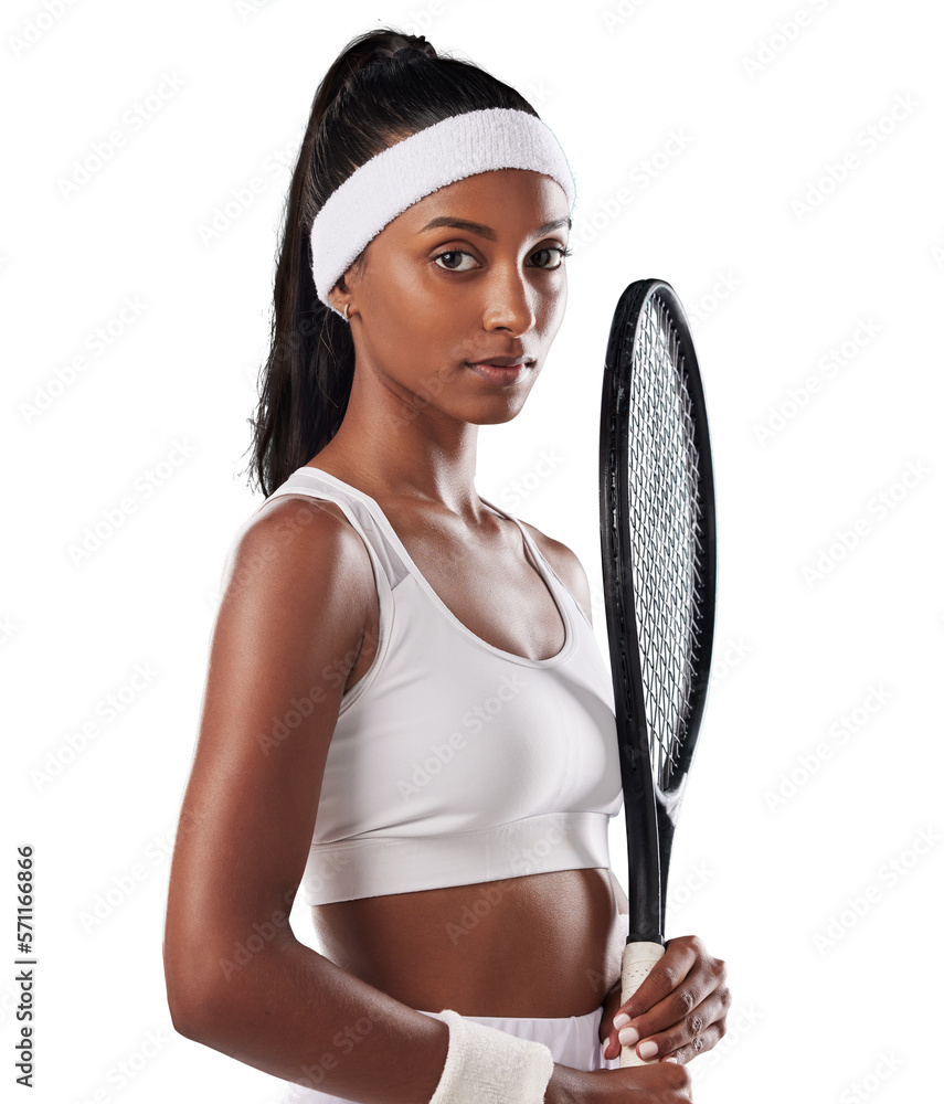 A serious tennis player, athlete or sports person training for game or match. Fitness, confident and