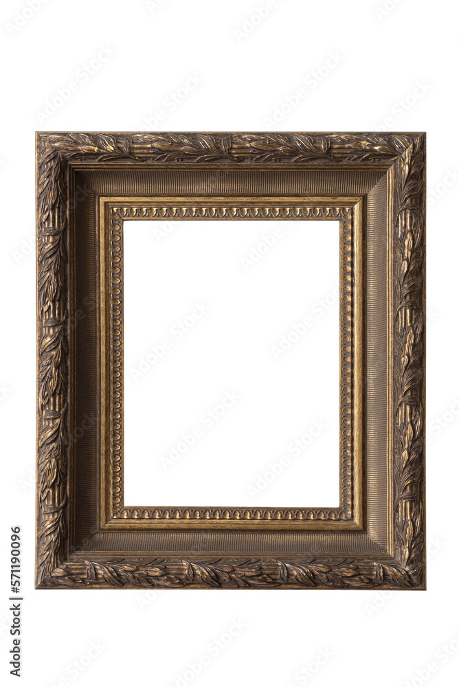 Vintage golden Square Picture Frame isolated on background