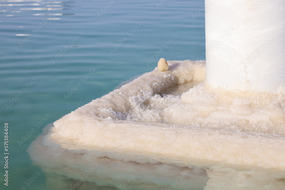 Pillar of salt in Dead Sea, closeup