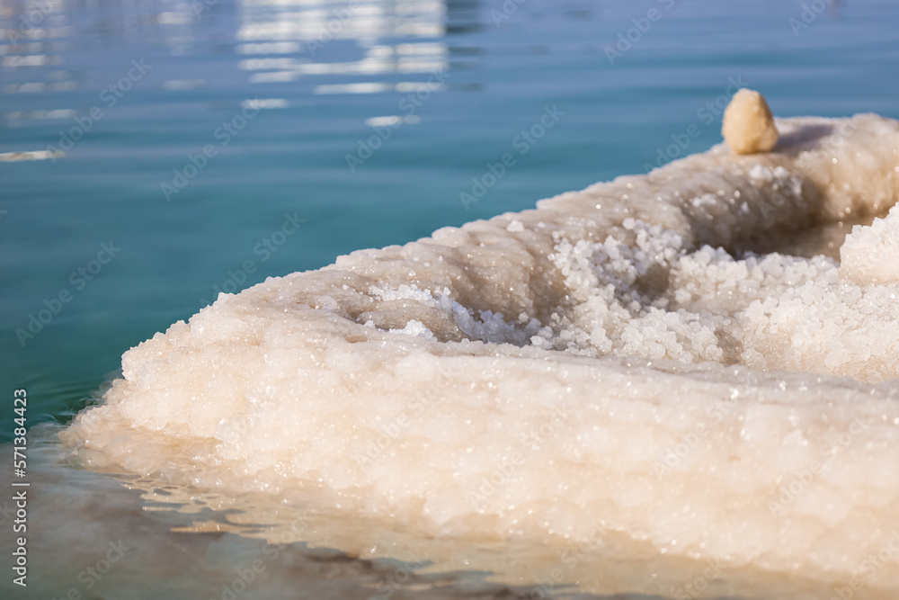 Pillar of salt in Dead Sea, closeup