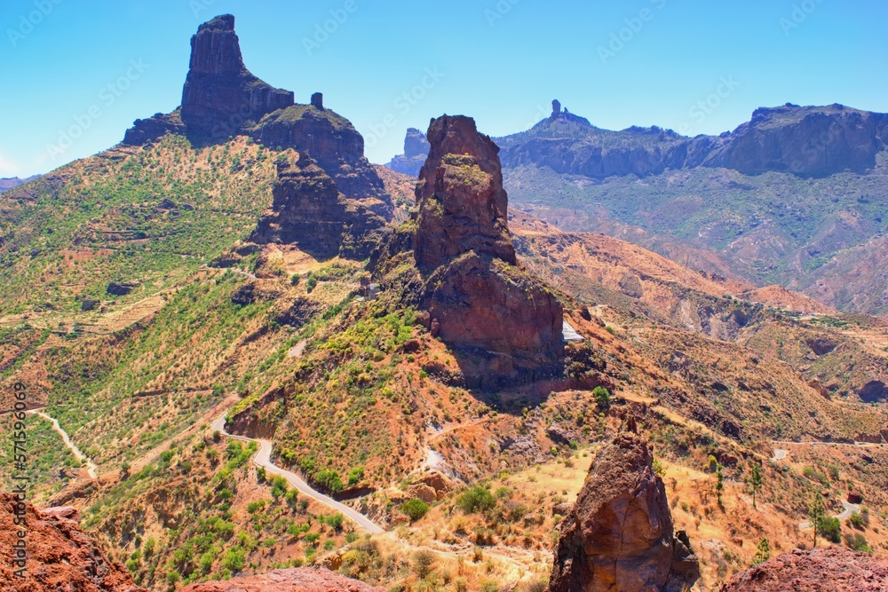 Central part of Gran Canaria island, Roque Bentayga  Canary Islands, Spain