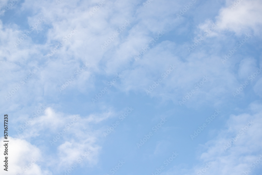 White clouds against the blue sky. Cloudy sky background.