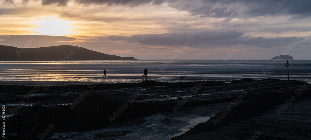 Silhouette on the coast at Weston Super Mare.