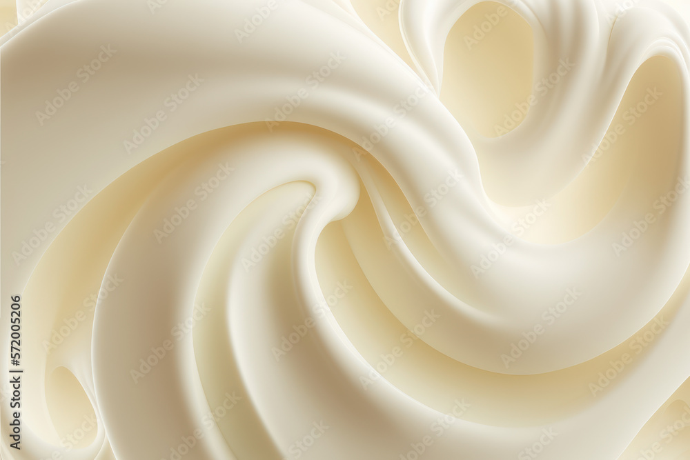 Soft yoghurt ice cream texture satin background, generative ai