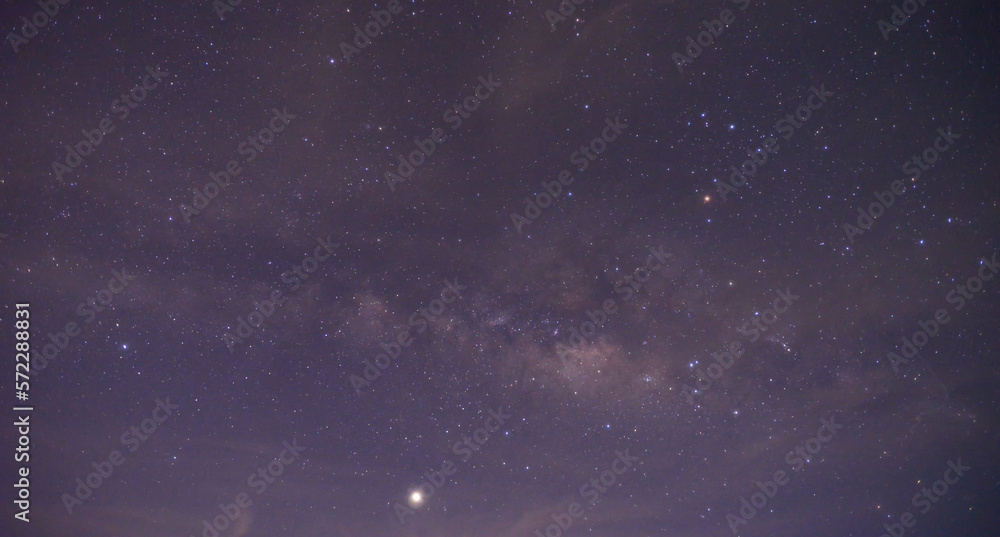 very beautiful panorama night blue sky and star background.with grain and select white balance.