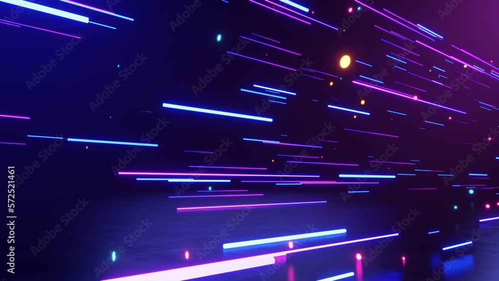 3d technology abstract neon light background, empty space scene, spotlight, dark night, virtual real