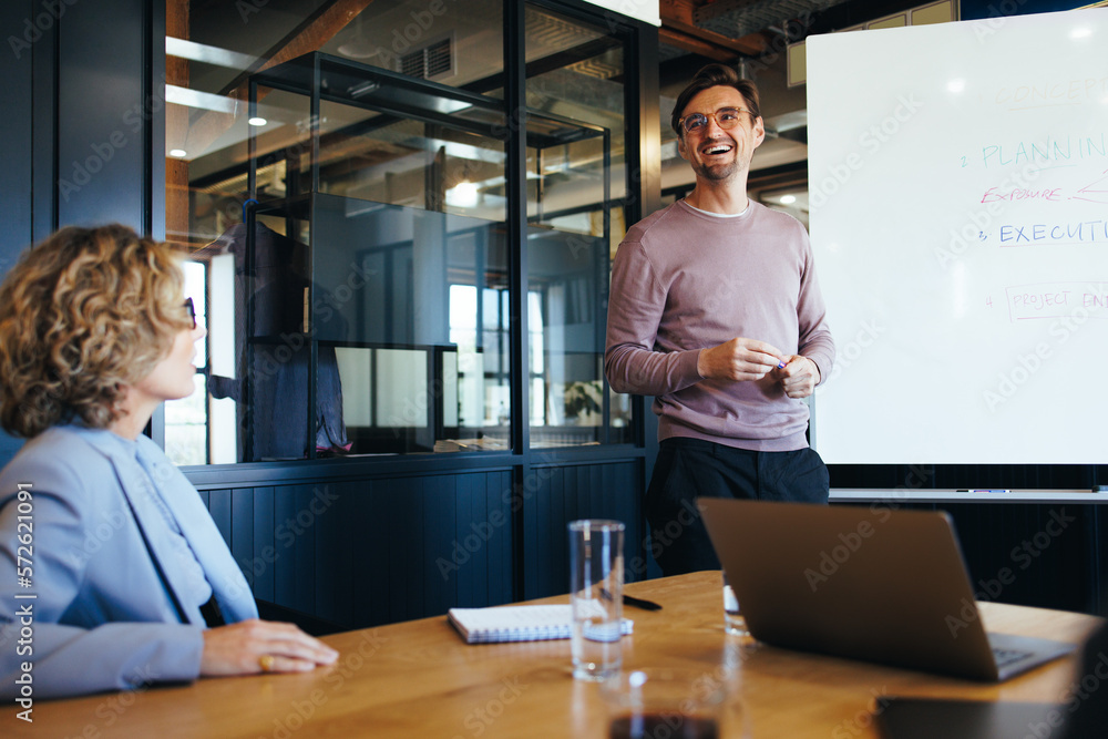 Creative business team planning a project in an office