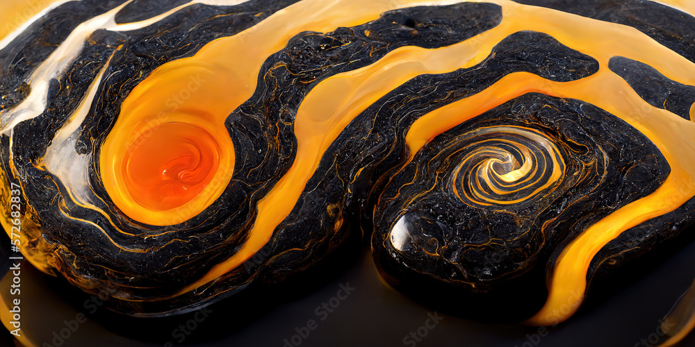 Sedate abstract marco luxurious black and gold solid turbulence wave. Swirled oil alcohol ink in mar