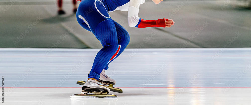 woman speed skater athlete in speed skating competition