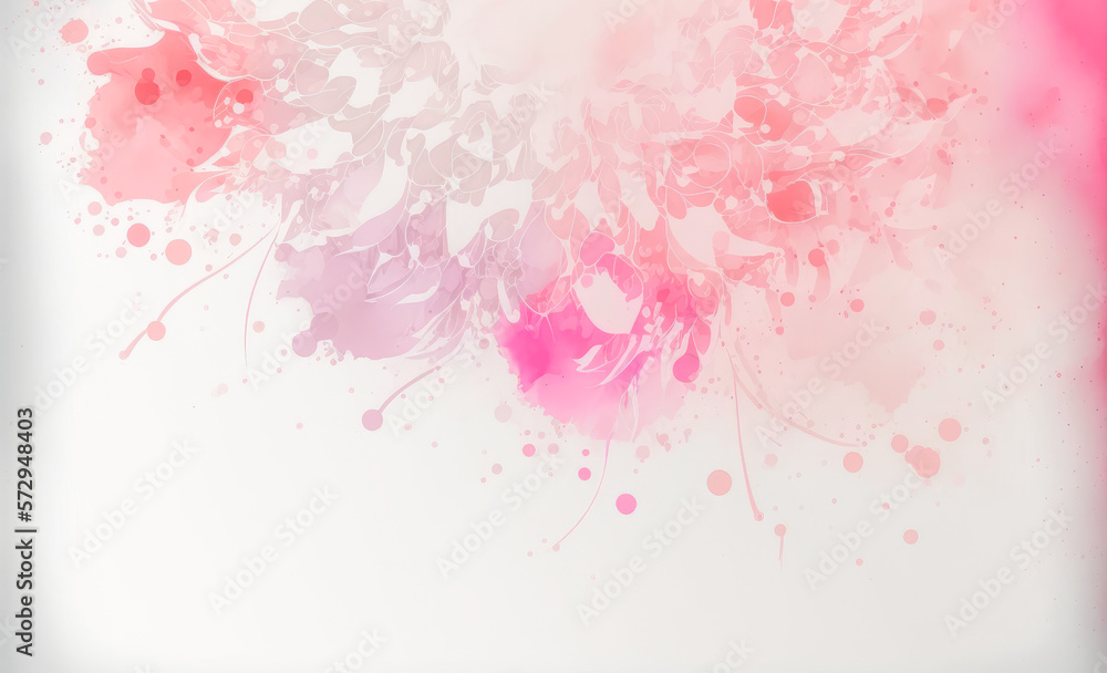 Abstract watercolor art background with pink flowers in style of watercolor paints design. Peculiar 