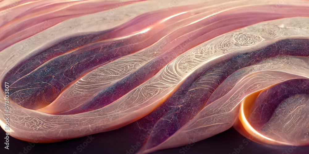 Sedate realistic marco detailed pink alcohol ink ripples pattern in agate design. Closeup turbulence