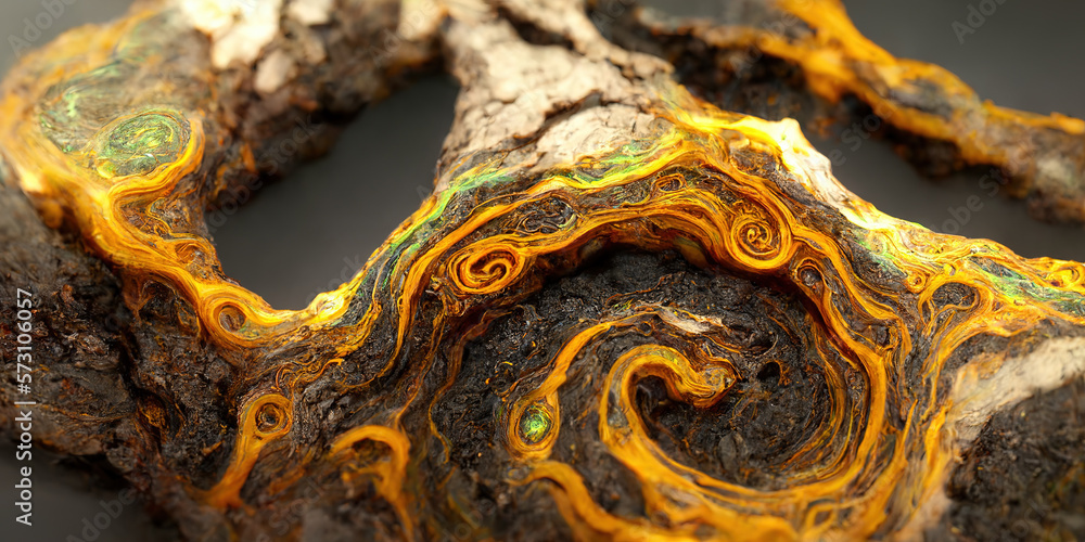 Sedate abstract marco luxurious black and gold solid turbulence wave. Swirled oil alcohol ink in mar