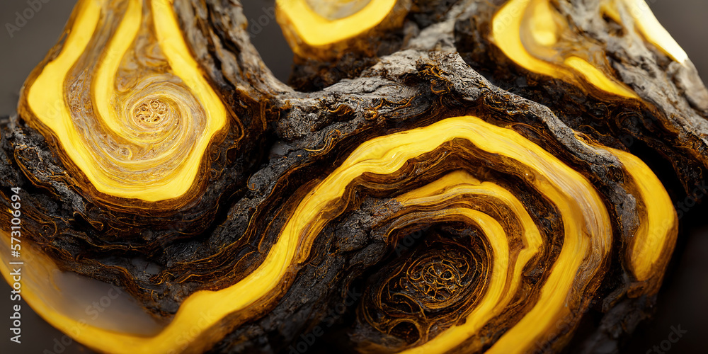 Sedate abstract marco luxurious black and gold solid turbulence wave. Swirled oil alcohol ink in mar