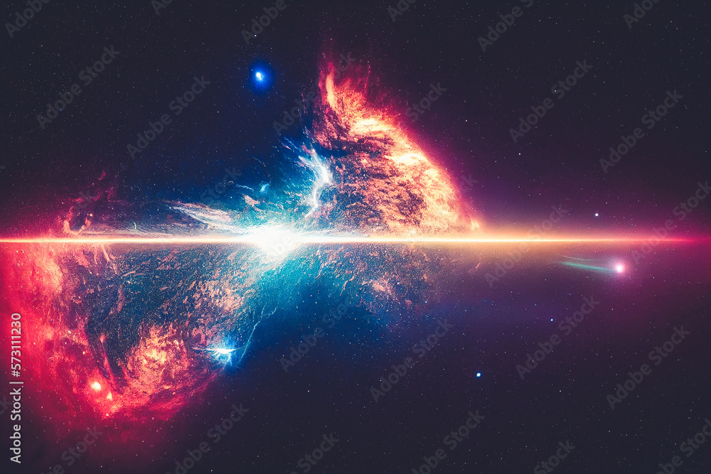 Splendid scenic outer space vibrant color starry galaxy universe in bizarre and fantasy cosmical lig