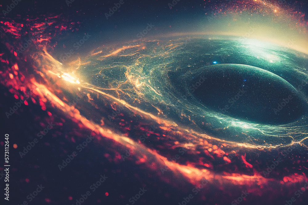 Splendid scenic outer space vibrant color starry galaxy universe in bizarre and fantasy cosmical lig