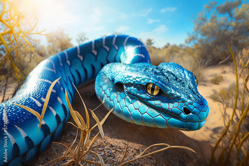 Blue viper snake closeup face, 4k,  wildlife animal, viper snake, 4K, Animal Wallpaper