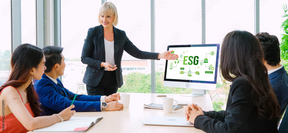 ESG environmental social governance policy for modish business to set a standard to achieve high ESG