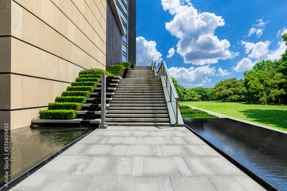 Urban architecture passage outside building