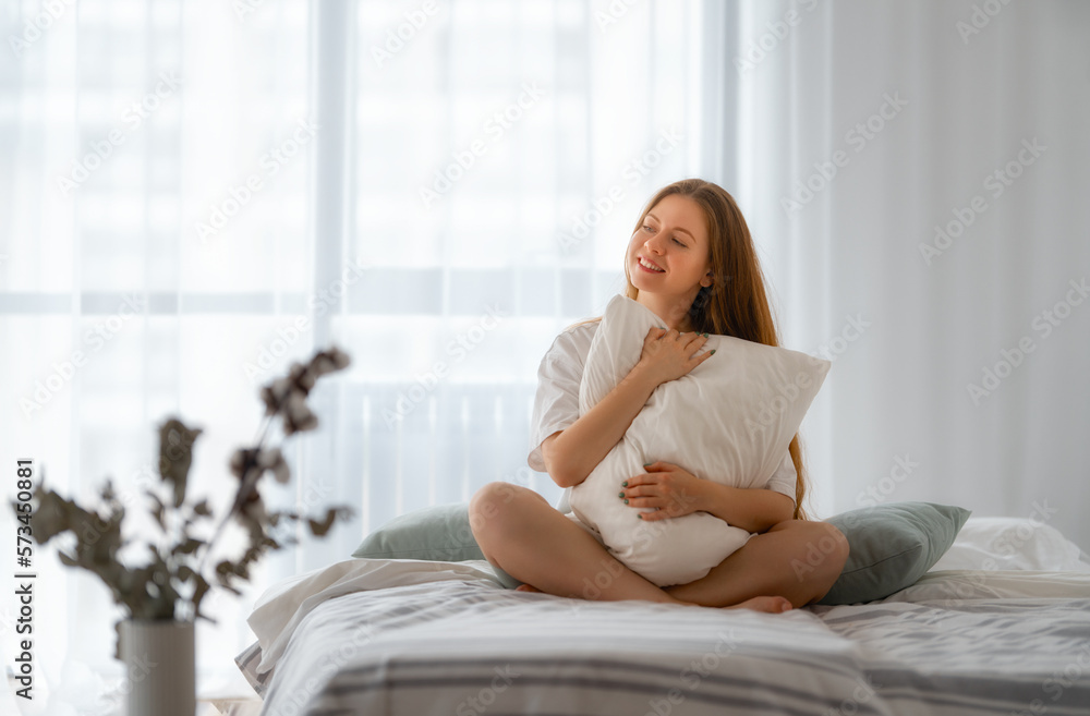 woman enjoying sunny morning