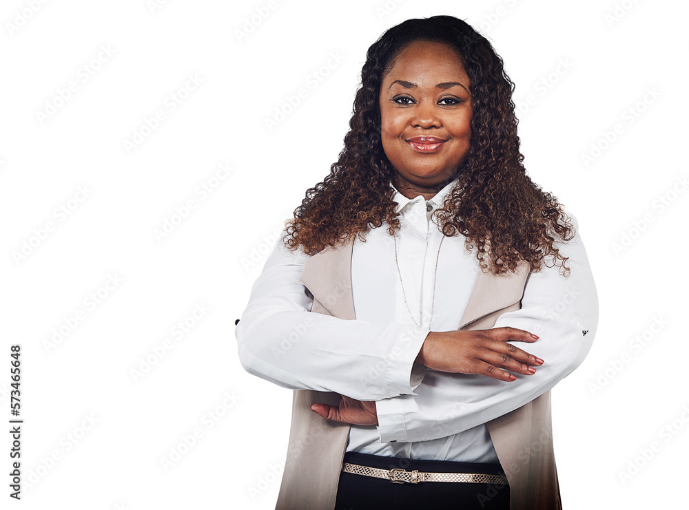 A smiling attractive middle-aged plus-size plump woman in a business suit looking decent and goal or