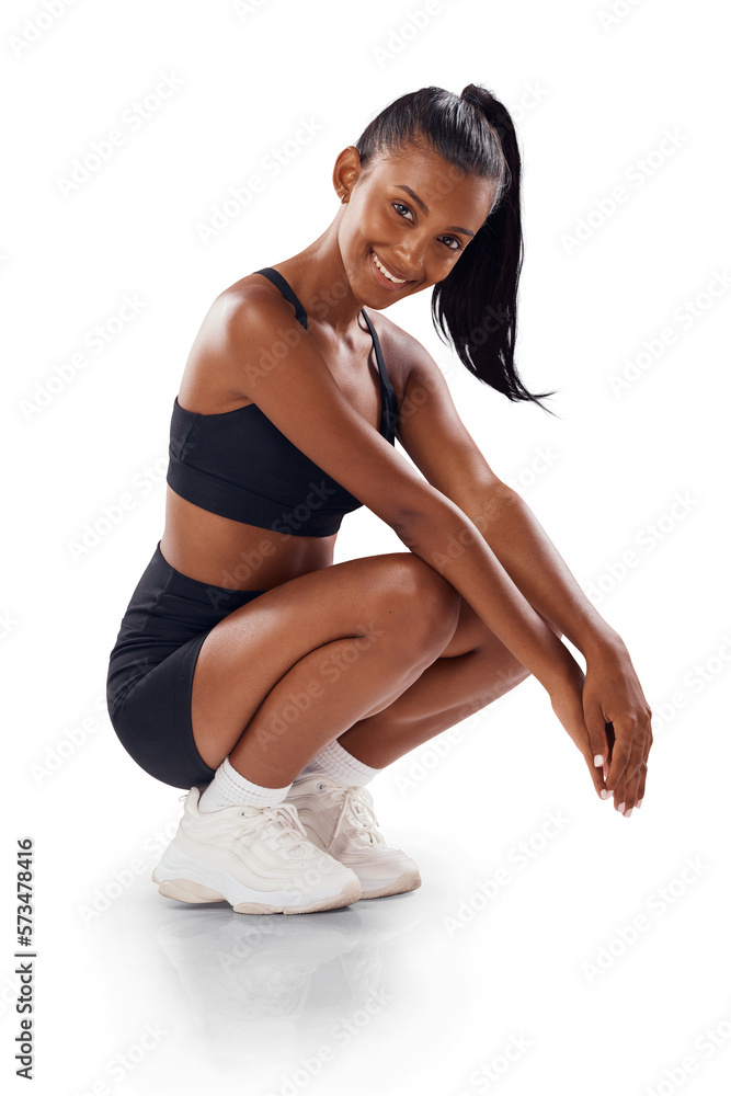 Stylish fit and a trendy female athlete model in sportswear relaxing with a sports style or fashion 