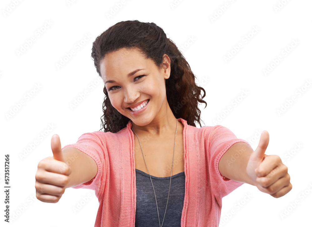 An assertive millennial latino girl giving a thumbs up sign as a symbol of acceptance, positivity, a