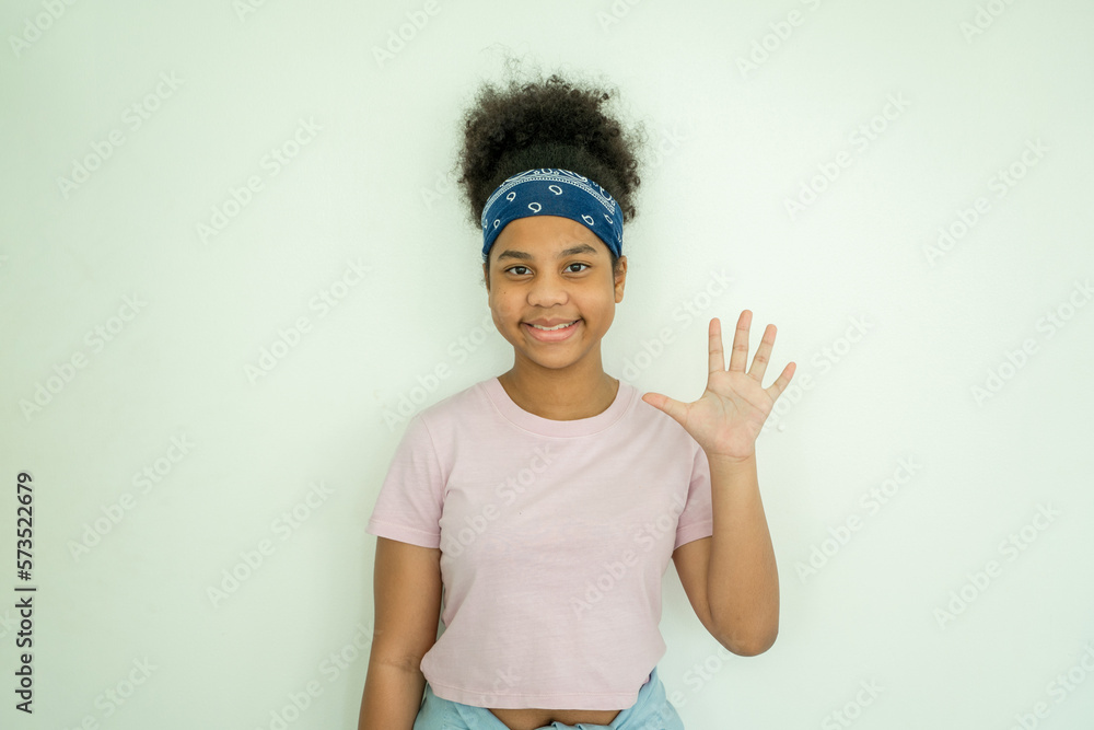 Portrait of smiling african american school girl,Elementary and primary school education.