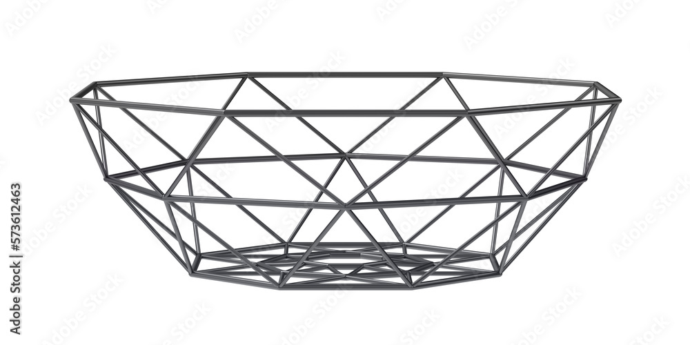 Modern mesh fruit basket in matte black color