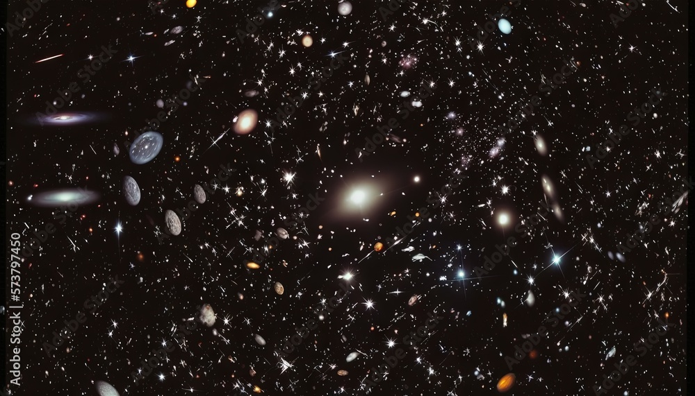  a very large group of objects in the dark sky with a lot of stars in the middle of the picture and 