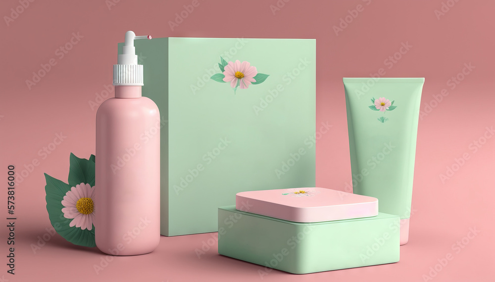  a package of maci masu and a box of maci masu on a pink background with a flower on the top of the 