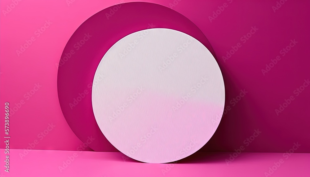  a white circle on a pink background with a pink circle in the middle of the image, with a pink back