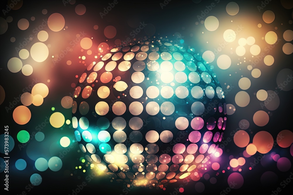  a colorful abstract background with a disco ball in the center.  generative ai