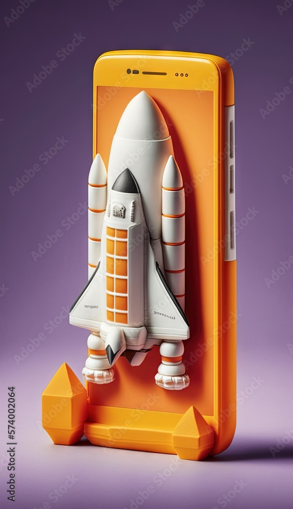  a toy model of a space shuttle on a purple background with a purple background and a purple backgro