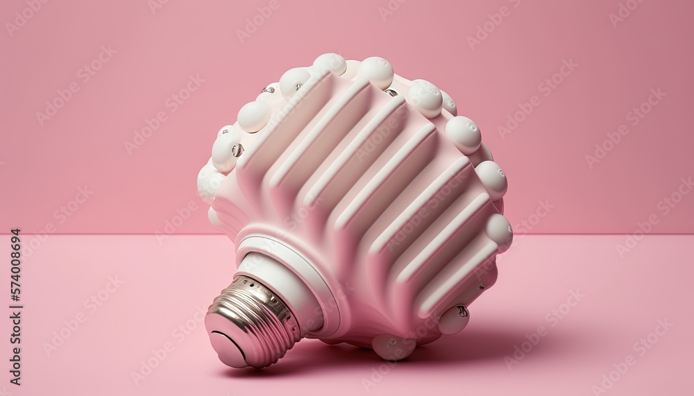  a pink light bulb on a pink background with a pink background and a pink background with a light bu