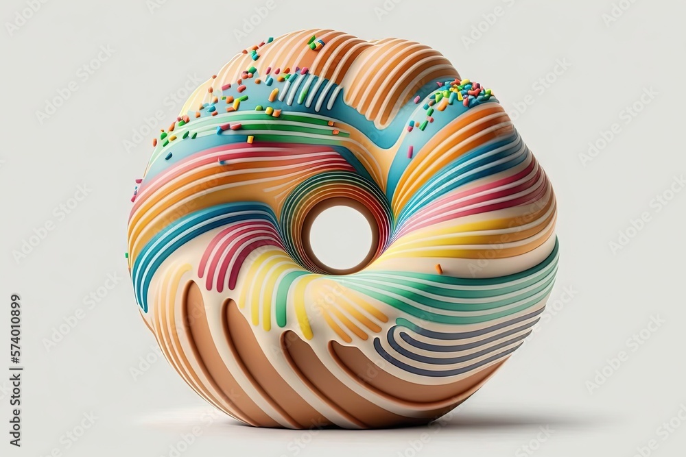  a colorful donut with sprinkles on it.  generative ai