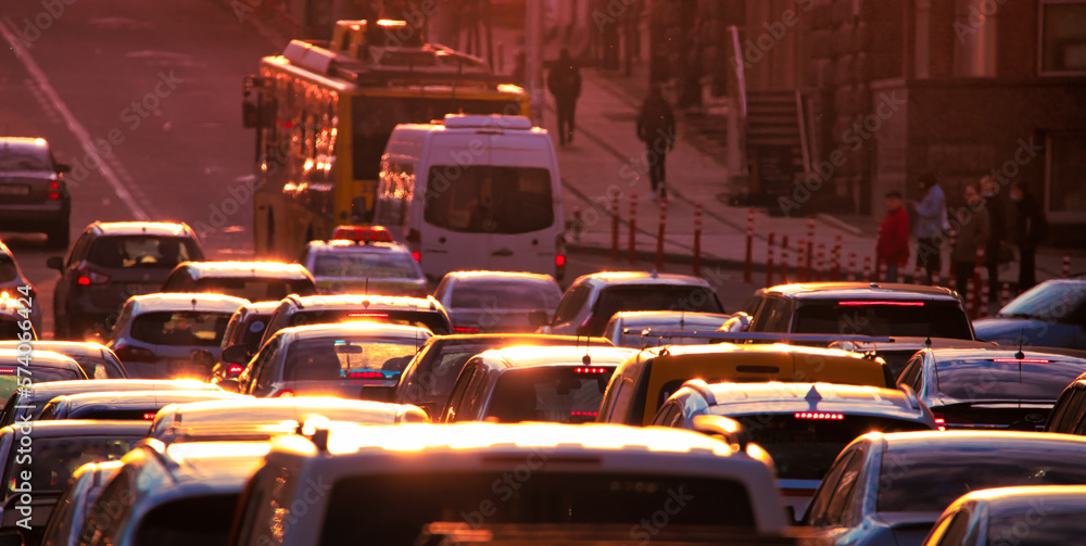 A Sea of Cars: Morning Traffic in the City