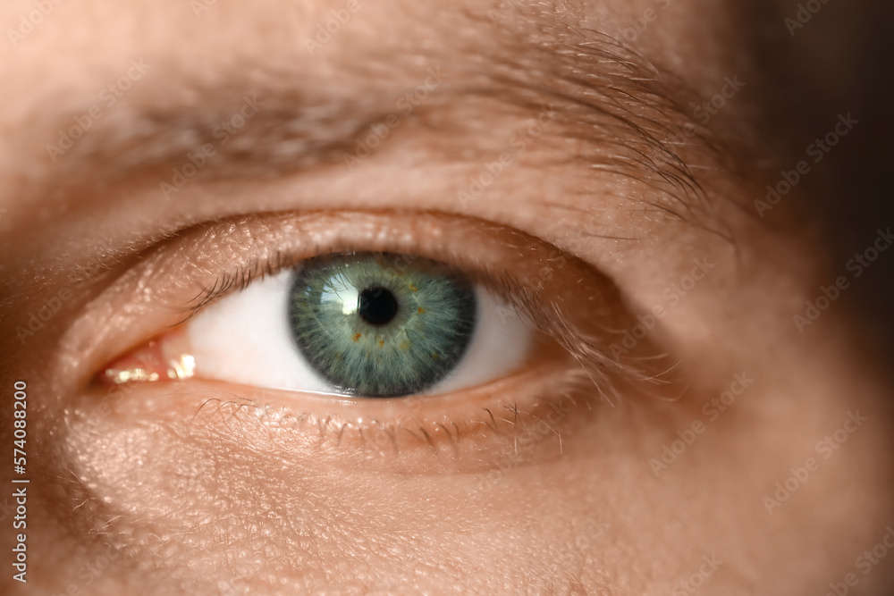 Young man with blue eyes, closeup